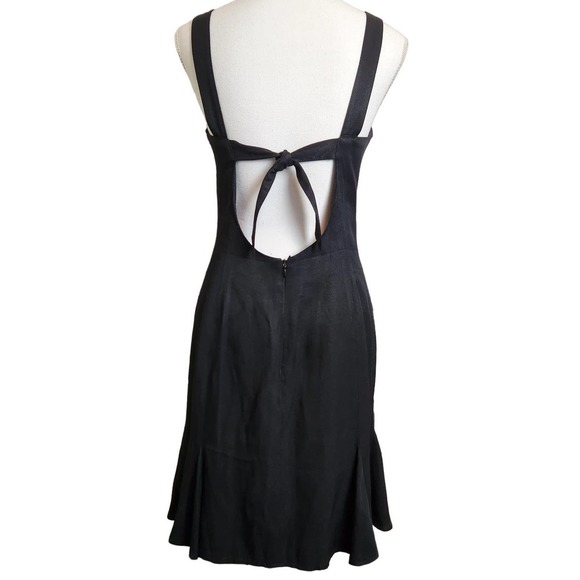 VINTAGE Womens dress 8 rayon drop waist black fairy cottage dark academia - Picture 4 of 6